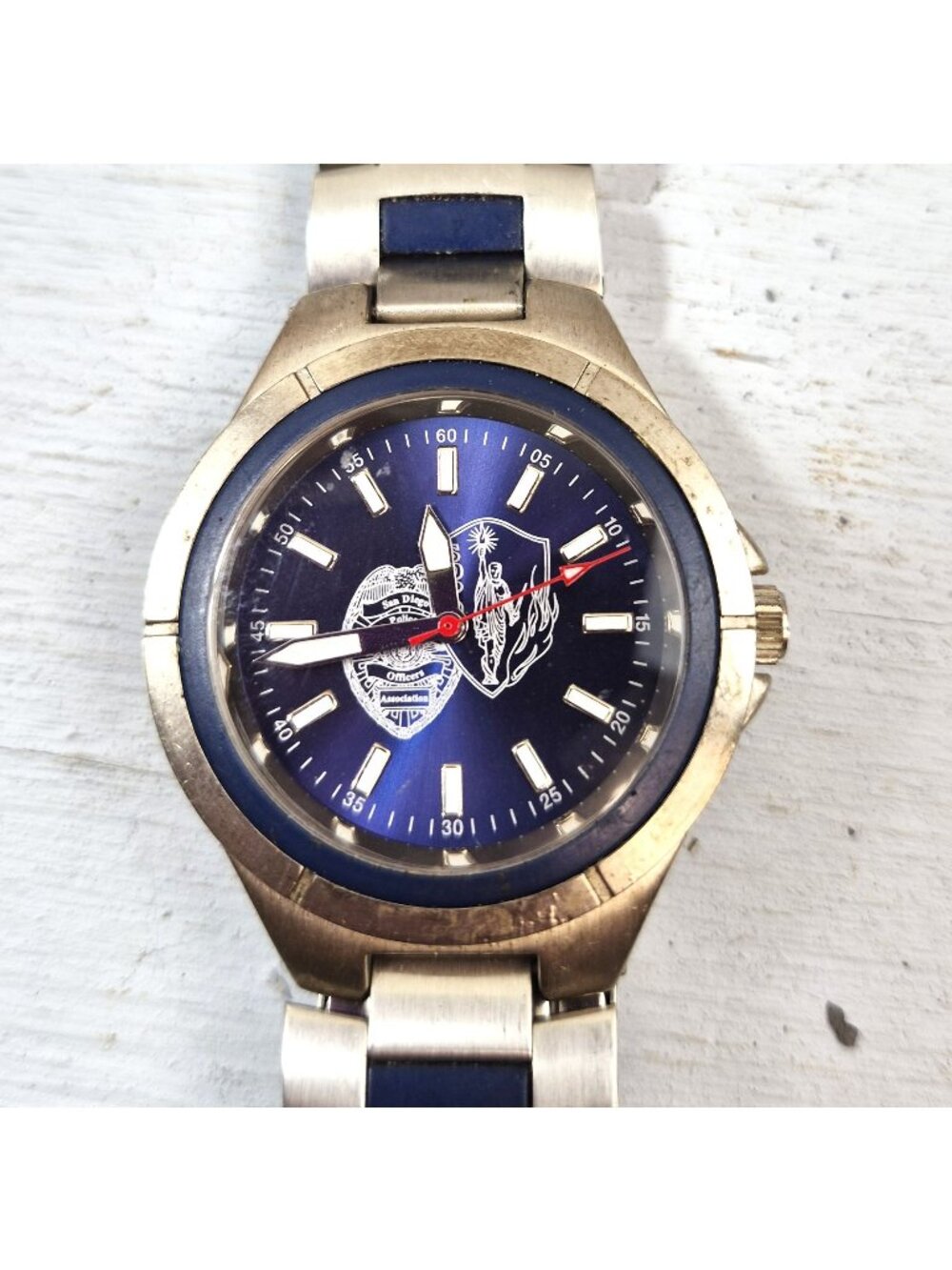 San Diego Police Officers Association Wrist Watch Blue Dial Quartz Japan Movt